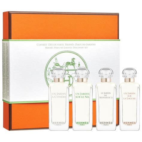 hermes travel perfume|hermes parfums jardins discovery set.